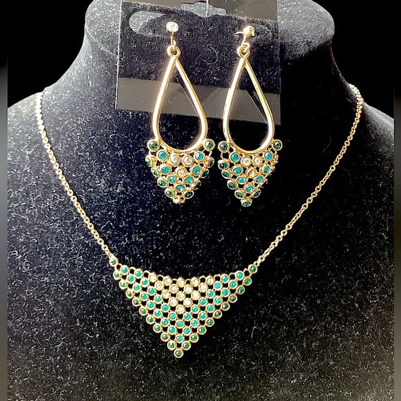 Vintage 1980’s SAQ Mesh Necklace & Earrings Set - Picture 3 of 11